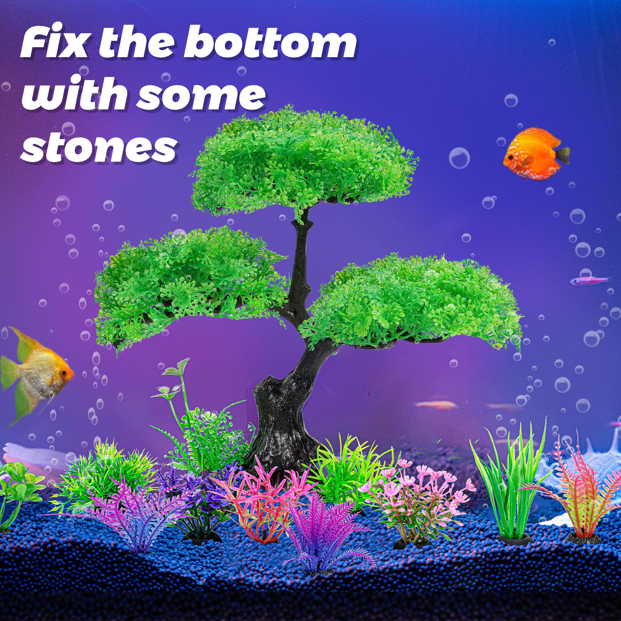 Ameliade refugio artificial para acuario: planta verde para escondites de peces.