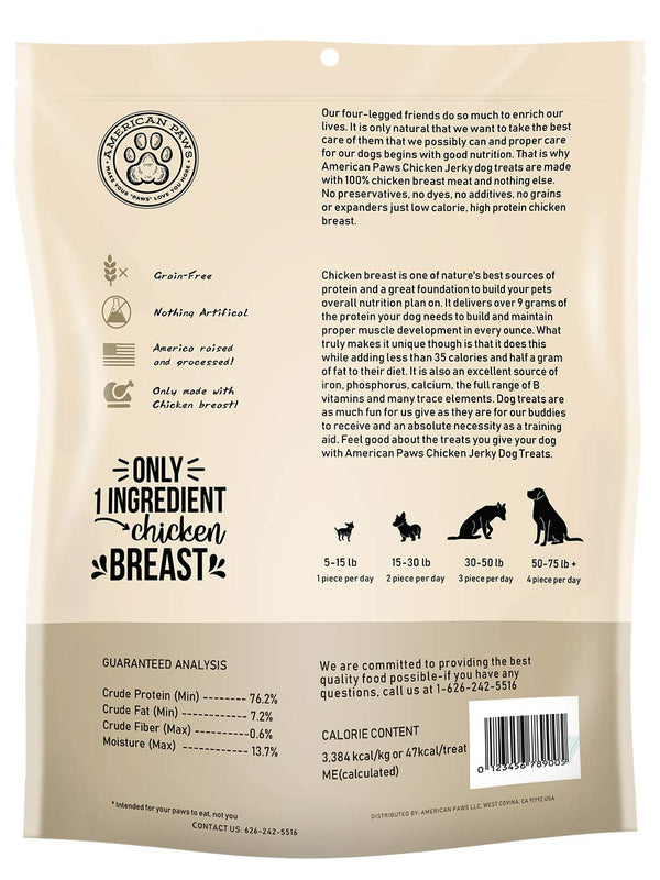 American Paws ingredientes 100% naturales, sin granos, para una recompensa pura.