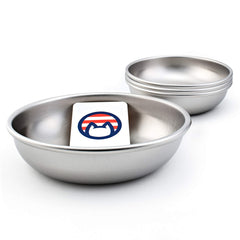 Tazones Americat en acero inoxidable para comida y agua, duraderos y fáciles de limpiar.