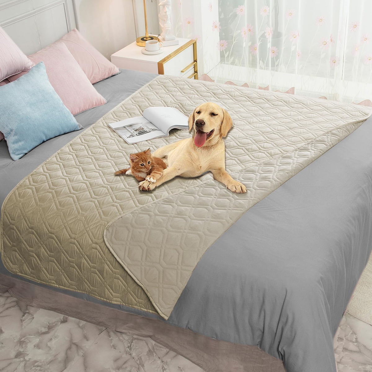 Ameritex cobertor impermeable sobre sillón protege muebles y mascotas.