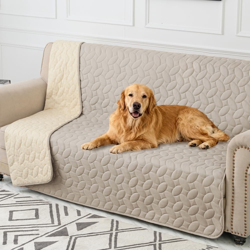 Ameritex cobertura impermeable para mascotas sobre sofá protege muebles