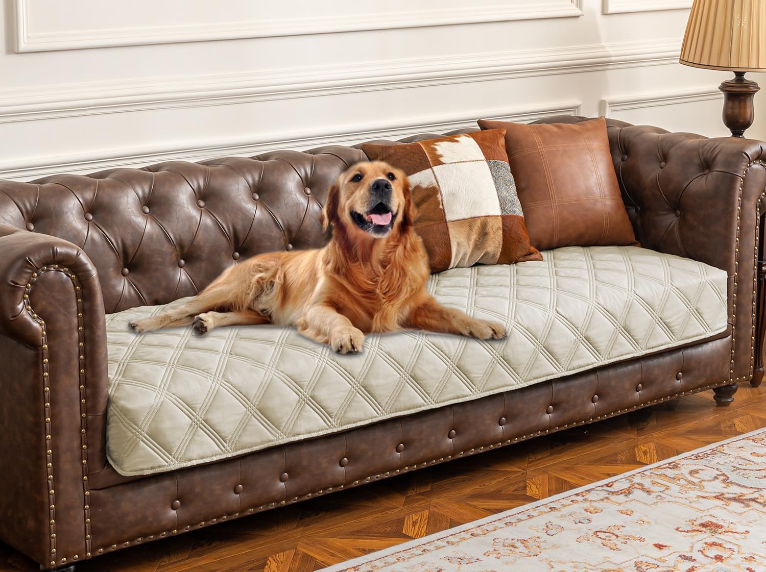 Ameritex cubre sofá impermeable para perros, protege contra manchas y humedad.