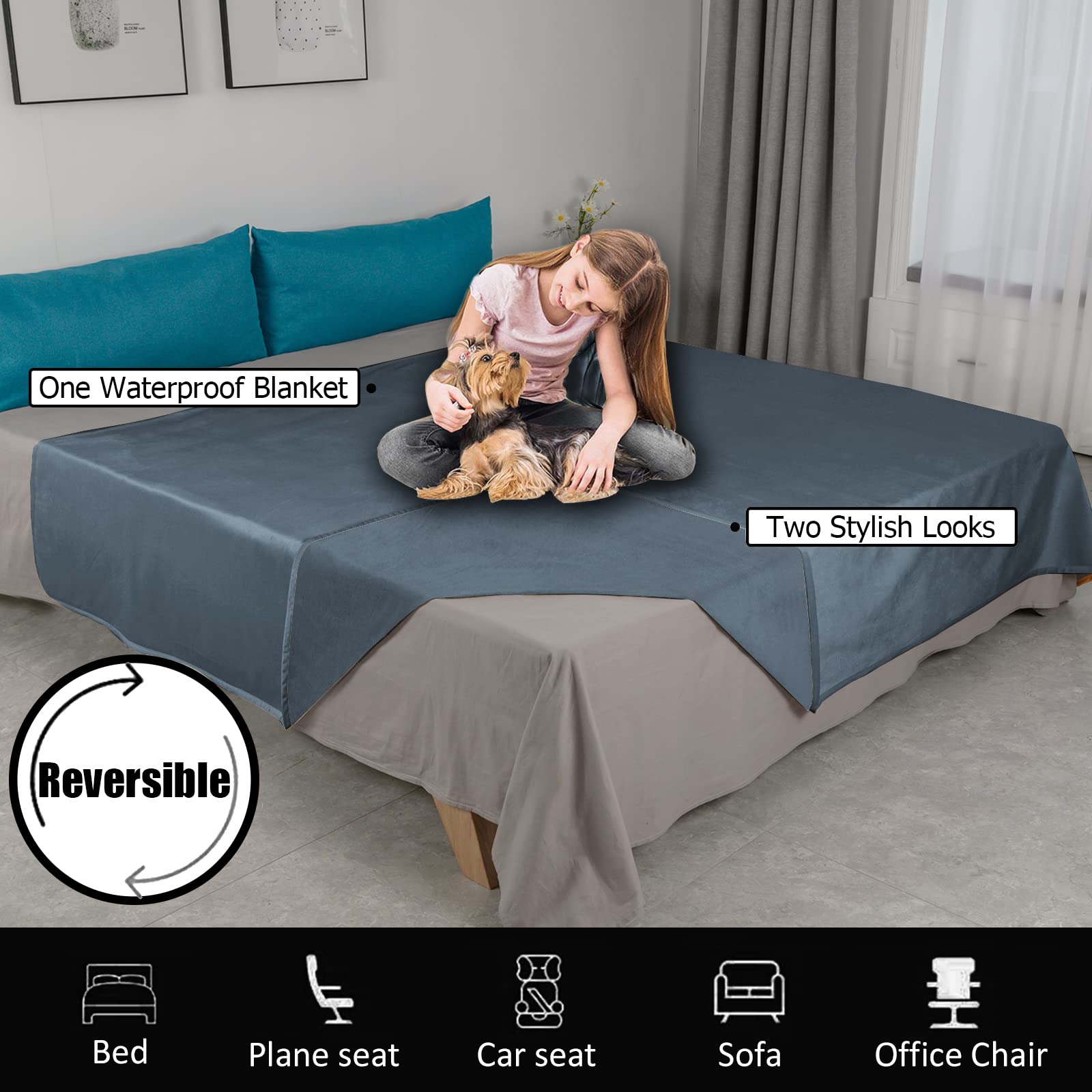 Ameritex funda impermeable de microfibra 68x82 protege sofá con mascotas.