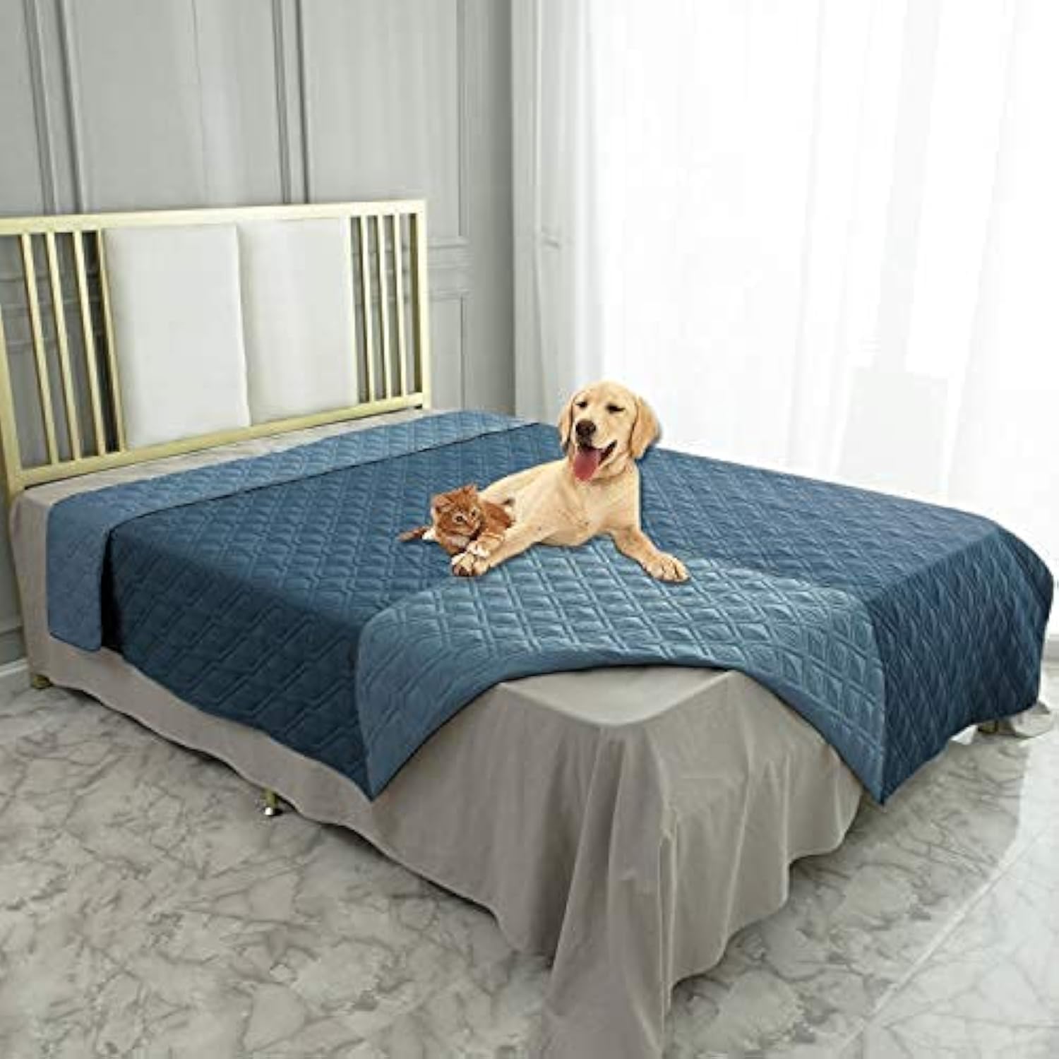 Ameritex funda impermeable para cama de perro protege muebles contra derrames.