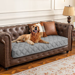 Ameritex funda impermeable para perro sobre sofá, protege muebles contra manchas.
