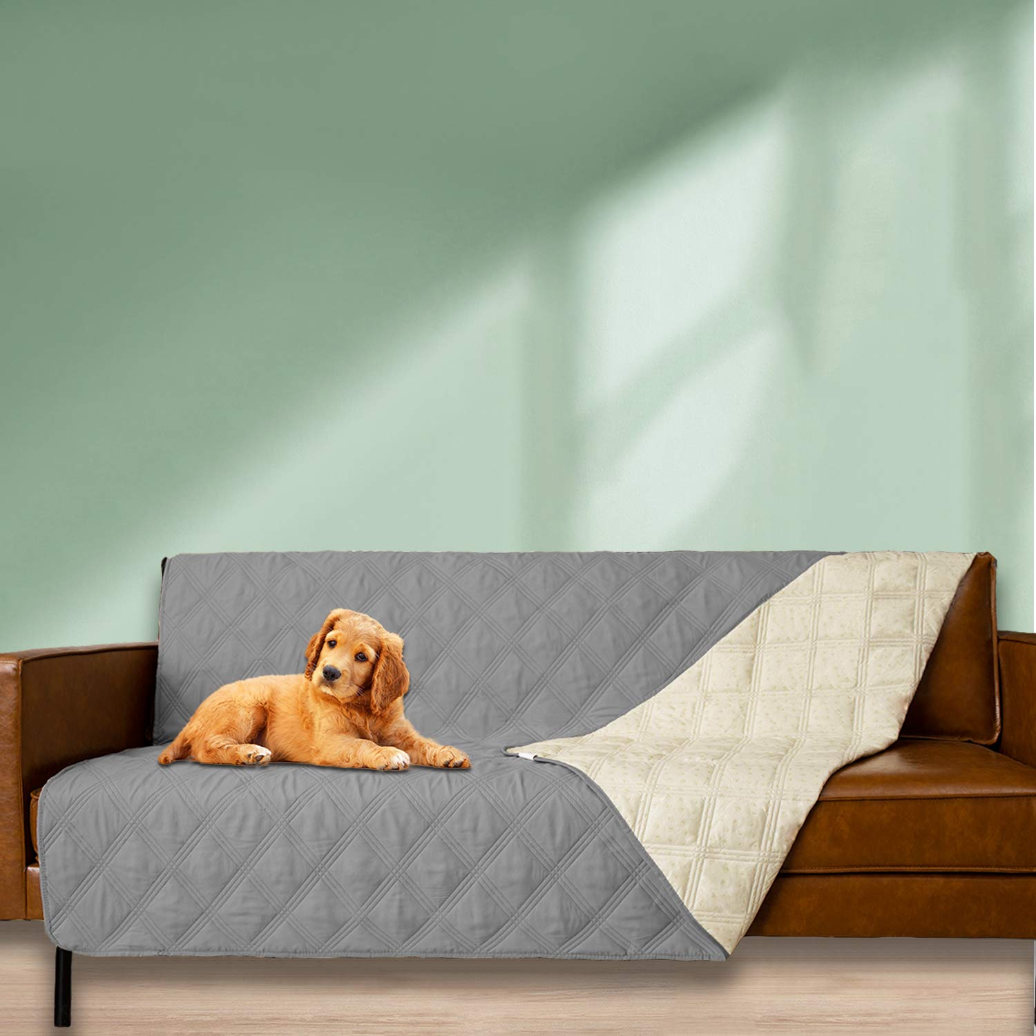 Ameritex funda para cama de perro tono neutro brinda abrigo cómodo.
