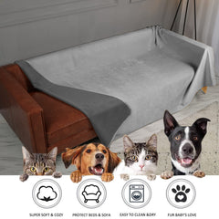 Manta Ameritex con tacto terciopelo, ideal para siestas con mascotas.