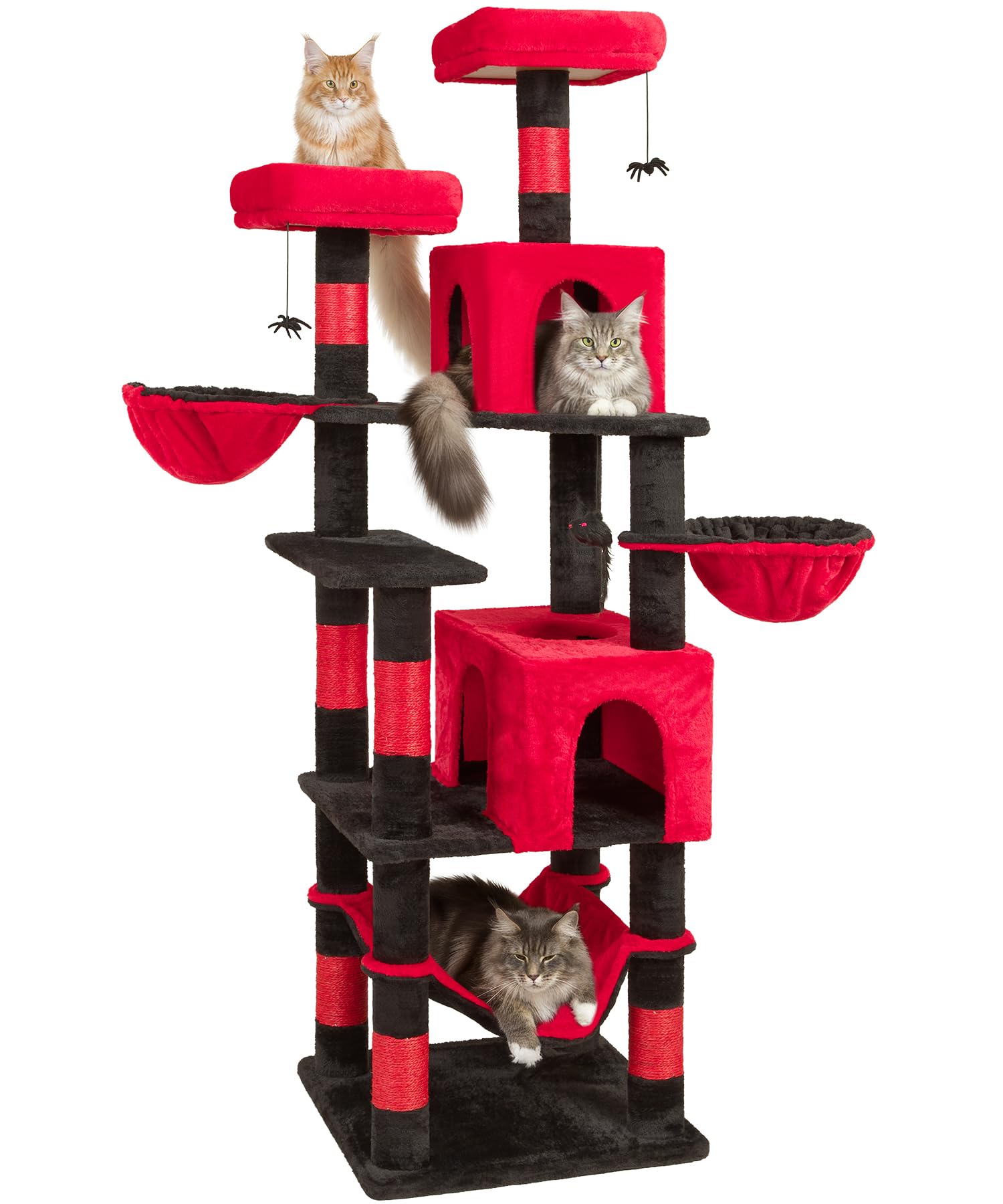 AMHANCIBLE arbol-gato-gotico, acabado terciopelo negro para decoración oscura.