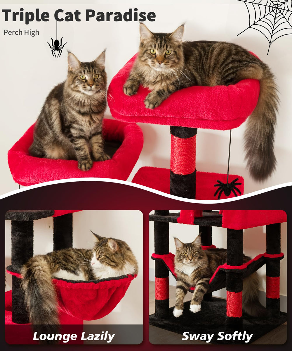 AMHANCIBLE arbol-gato-gotico, postes de sisal negros para afilar uñas.