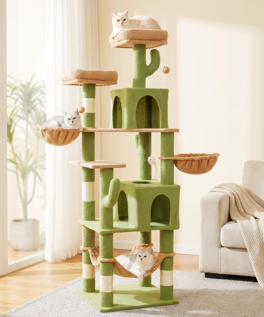 AMHANCIBLE Árbol para Gatos 70 pulgadas: vista general para juego y descanso.