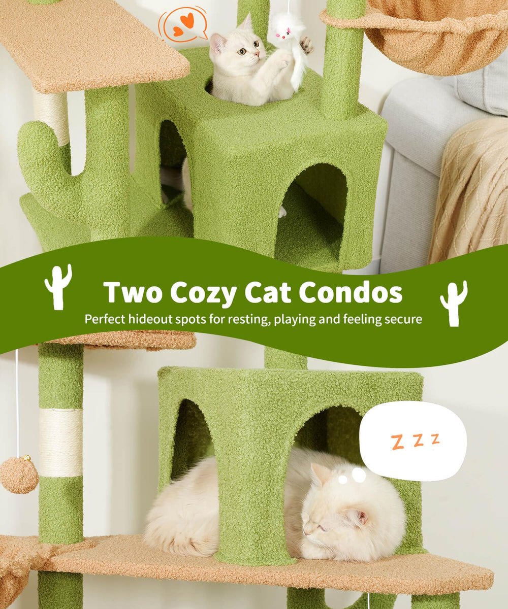 AMHANCIBLE Árbol para Gatos 70 pulgadas: perchas amplias para siestas cómodas.