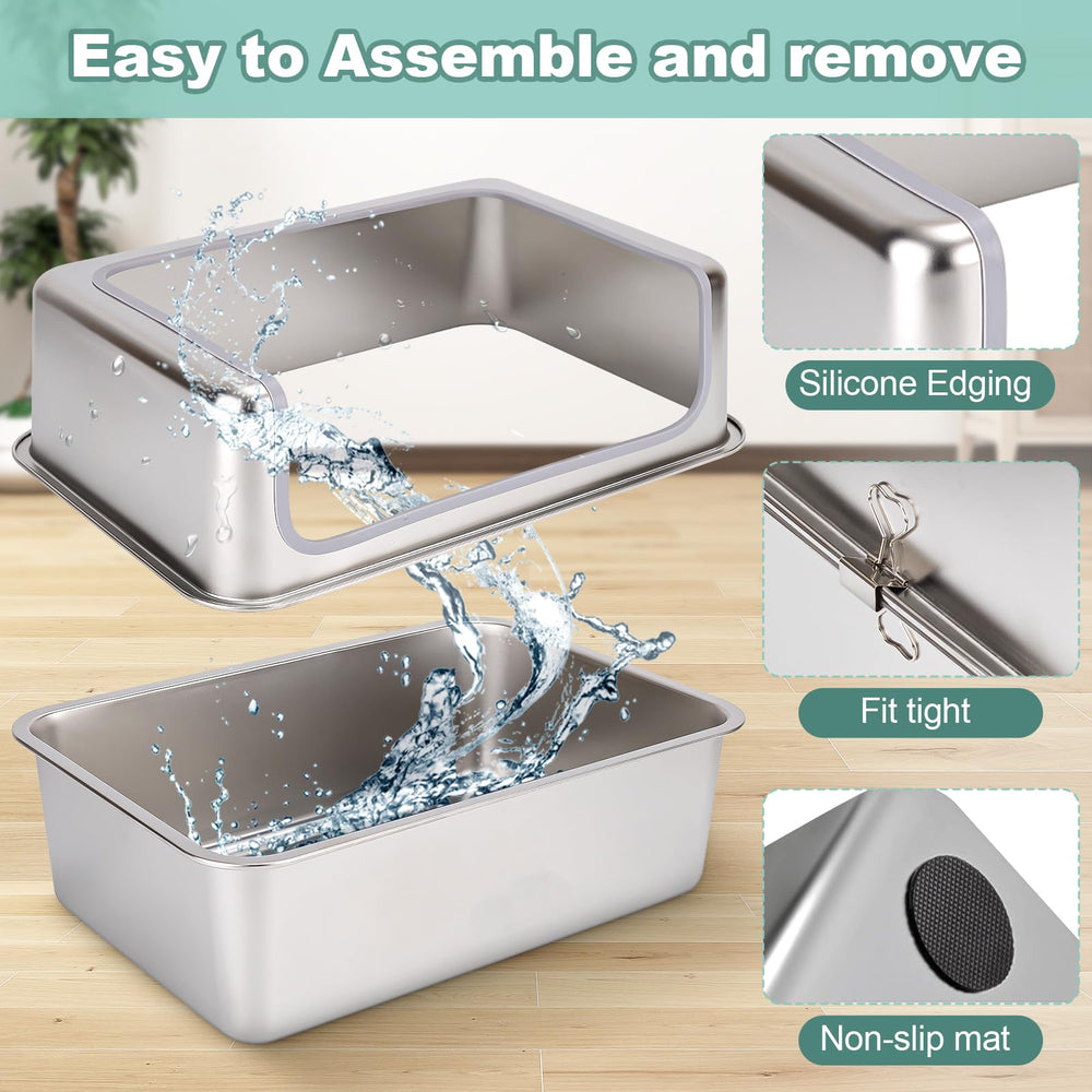 Amibud caja de arena con muro alto para evitar salpicaduras