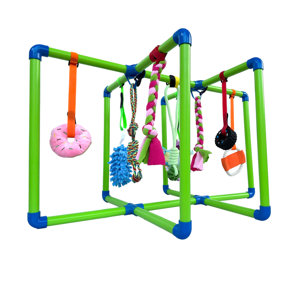 Gimnasio Amlmpet con juguetes colgantes para cachorros, ideal para estimulación y juego diario