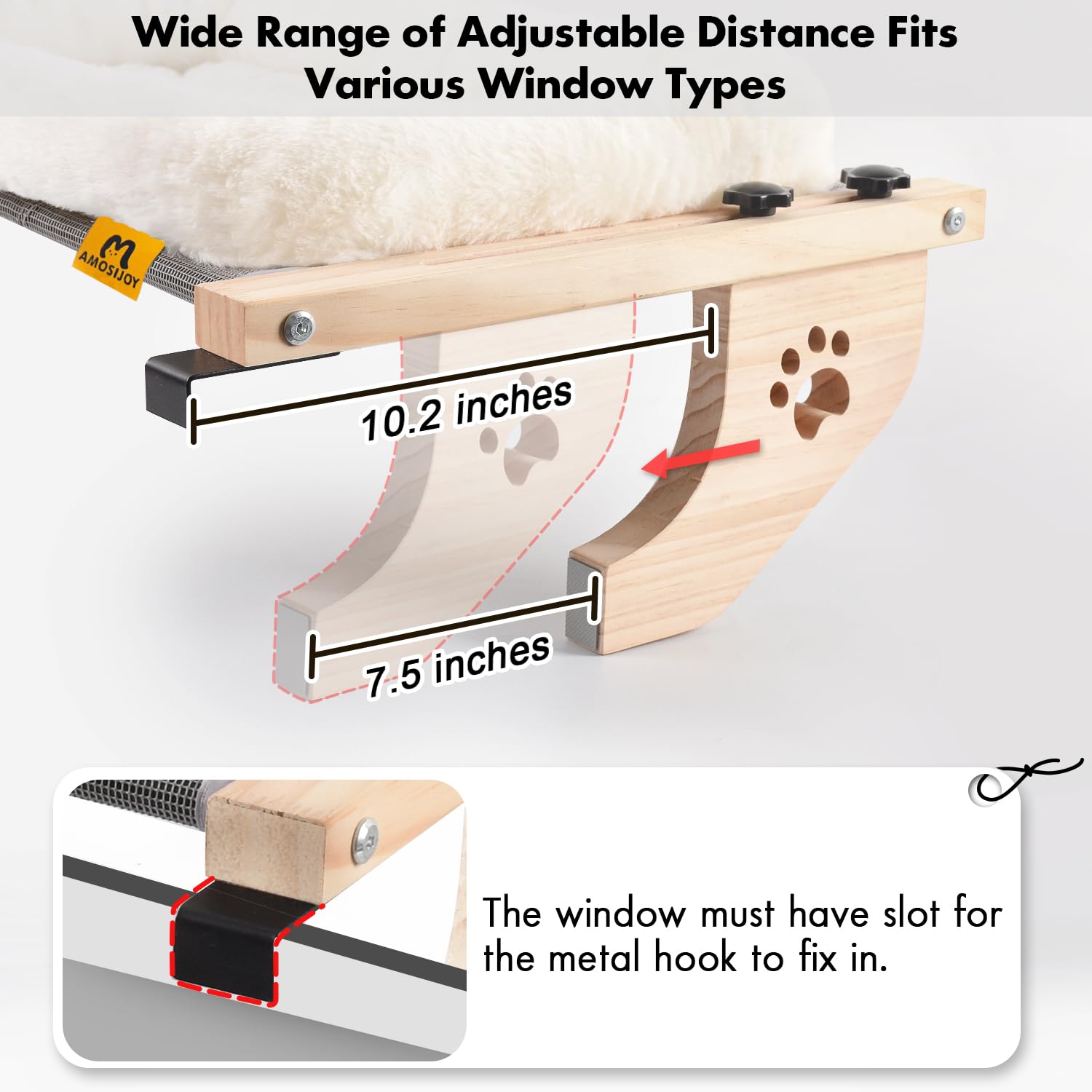 AMOSIJOY estructura-madera-metal, soporte resistente para gatos grandes.