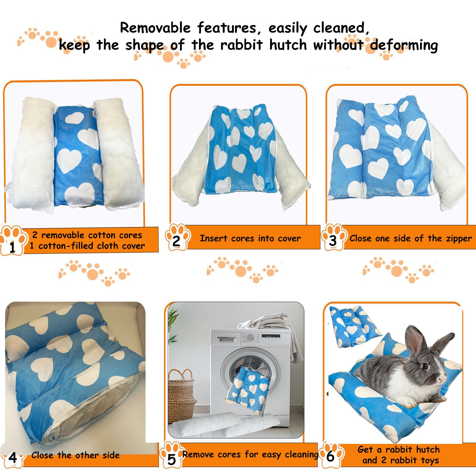 Amremsu cama para conejos, diseño doble cara para distintas estaciones.