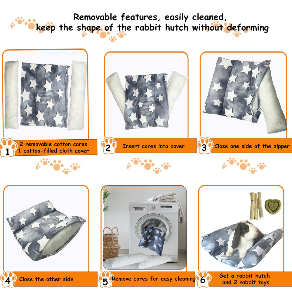 Amremsu cama conejo flannel suave con diseño estrella
