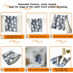 Amremsu cama conejo flannel suave con diseño estrella