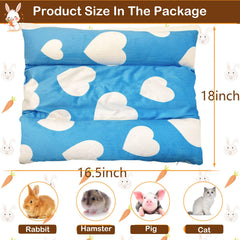 Amremsu cama para conejos, interior azul, refugio suave y seguro.