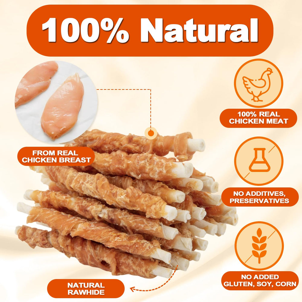 Amzey tiras masticables de pollo, textura suave para masticar
