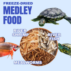 Amzey Medley Tortugas, camarones de río como ingrediente principal para dieta.