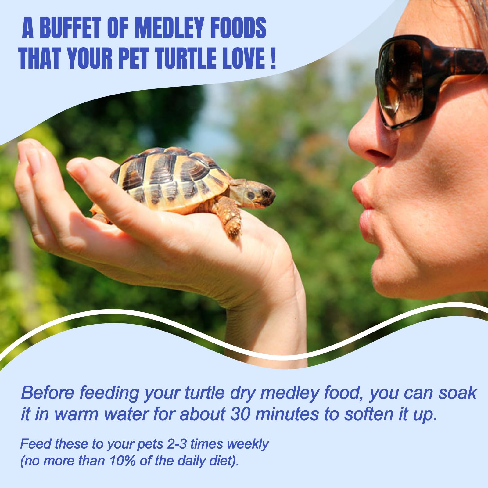 Amzey Medley Tortugas, etiqueta con instrucciones claras para uso seguro.