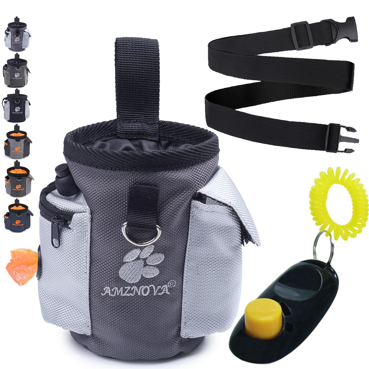 AMZNOVA Treatnow bolsa de premios para perros, cinturón práctico para paseos