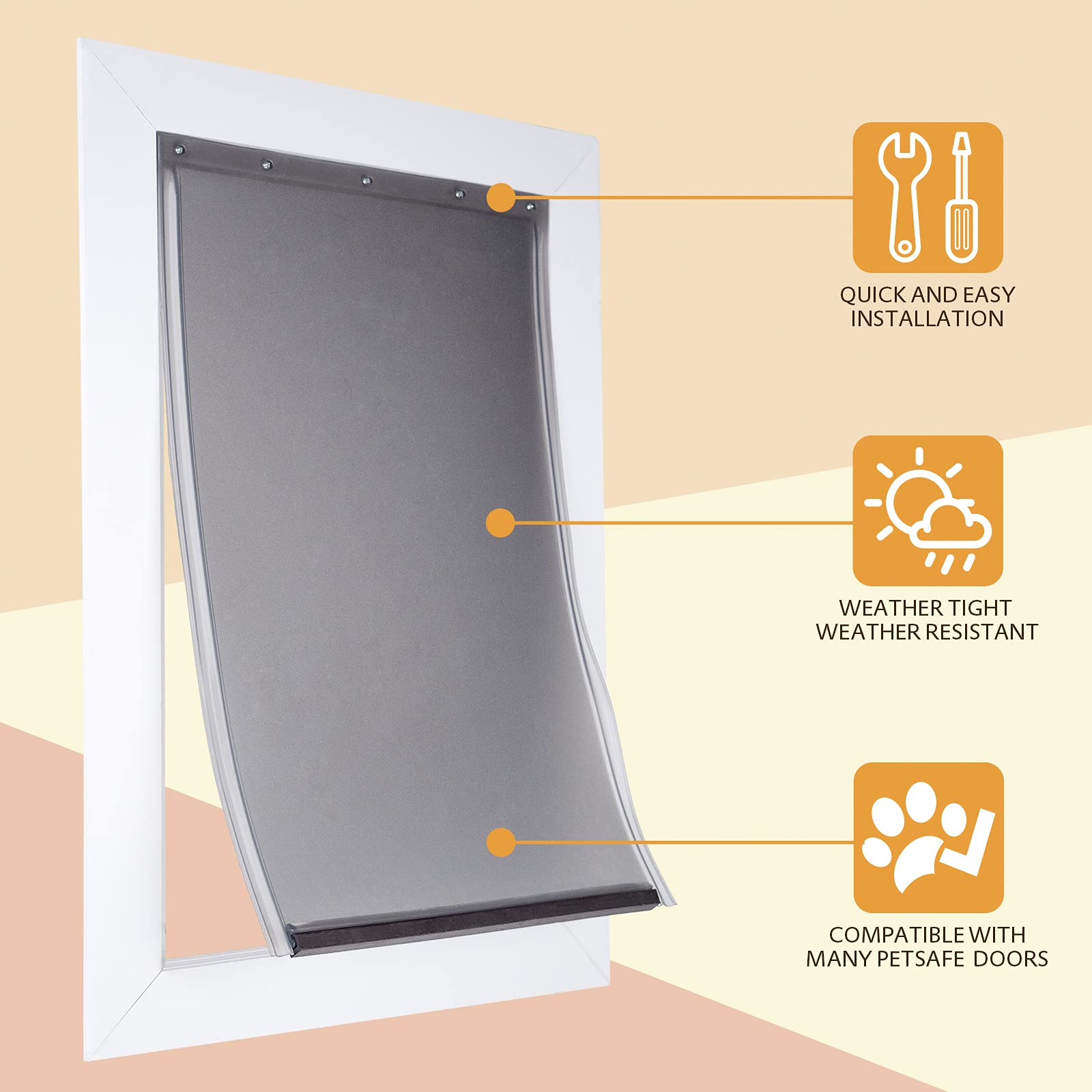 AMZOO diseño duradero y flexible para puertas de perros.