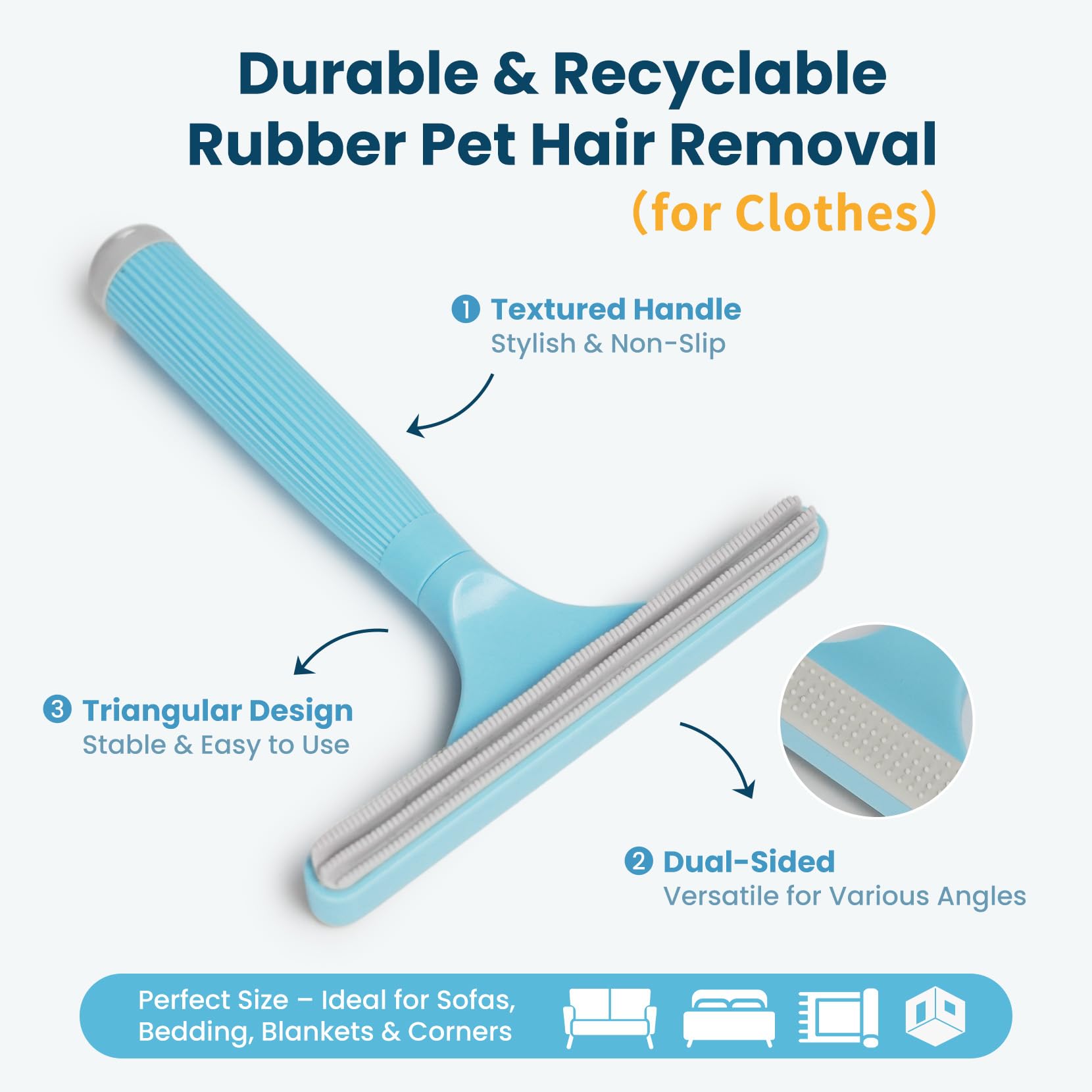 Herramienta de goma Analan para ropa y mantas, recoge pelusas rápidamente.