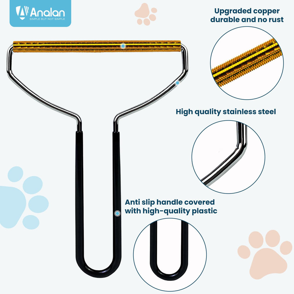 Remover pelo de metal Analan en alfombras, para muebles limpios.