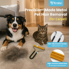 Remover pelo de metal Analan en sofá, limpieza profunda sin dañar telas.