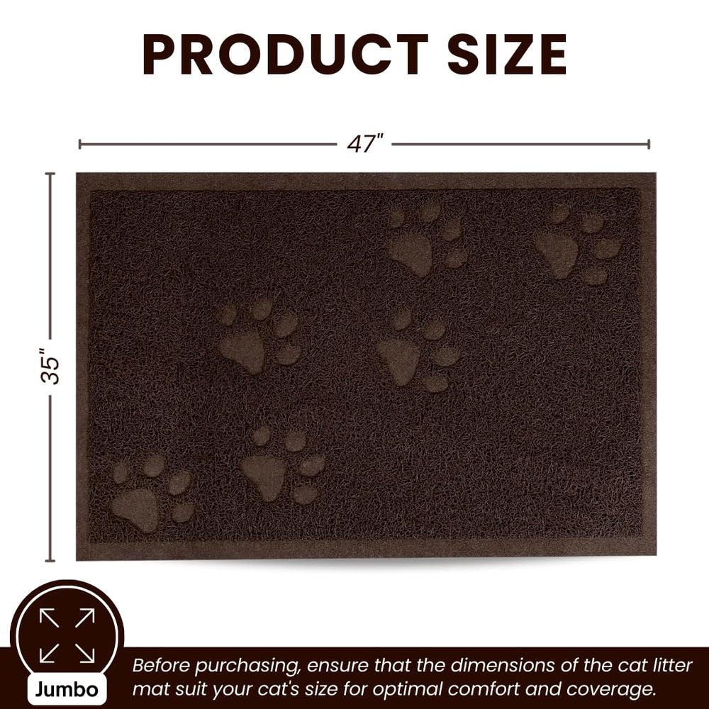 Alfombra jumbo para gatos de color marrón, fácil de limpiar.