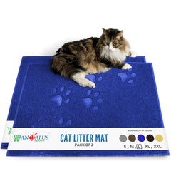 Almohadilla para arena de gatos Andalus Brands, grande y azul, protege el suelo.