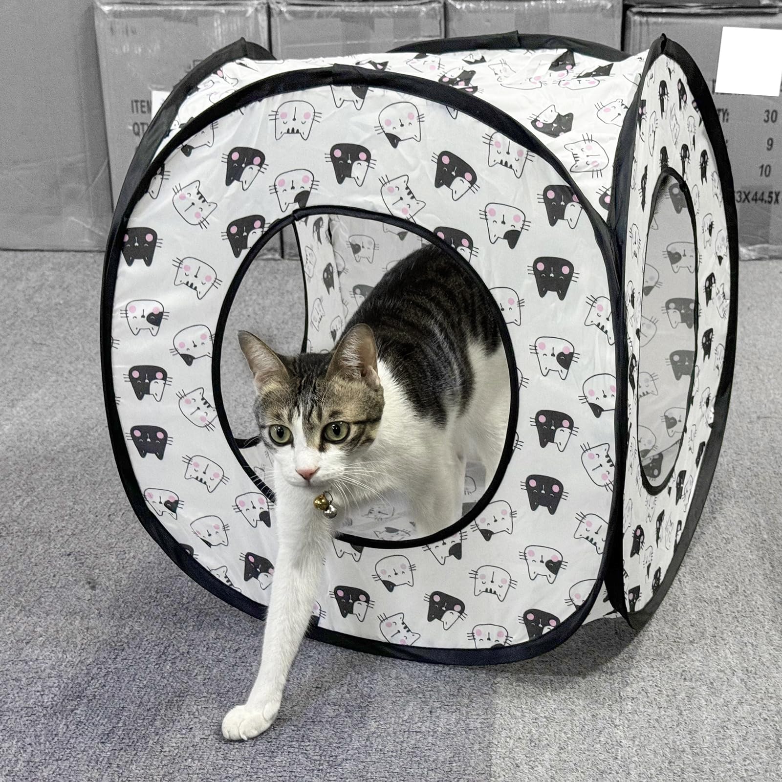 Andiker casa tunel para gatos, espacio amplio para jugar y dormir.