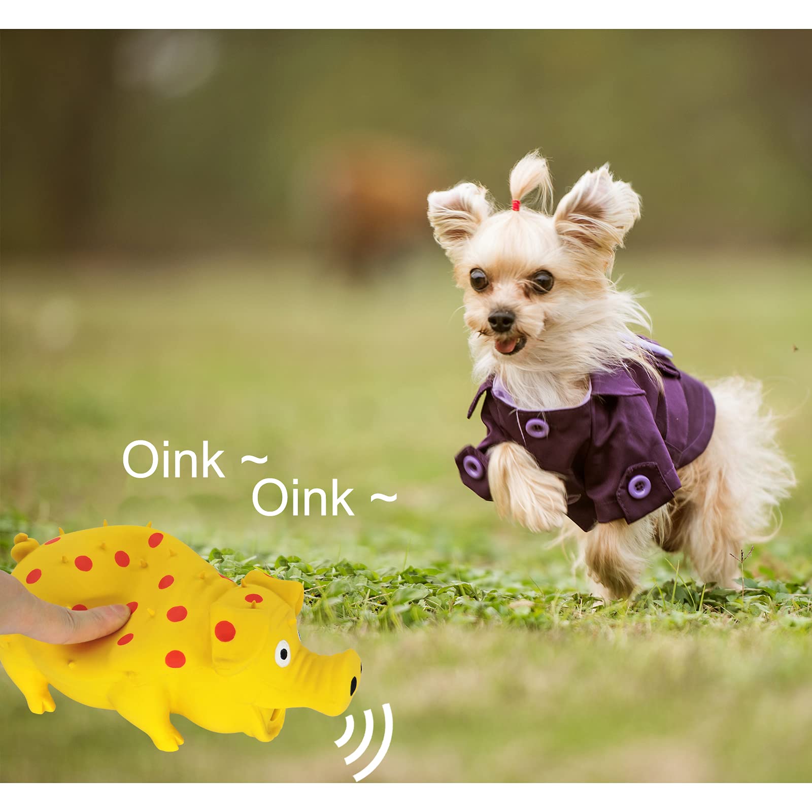 Andiker Juguete Perro Dental Látex Chirrido Amarillo para juego y cuidado suave.