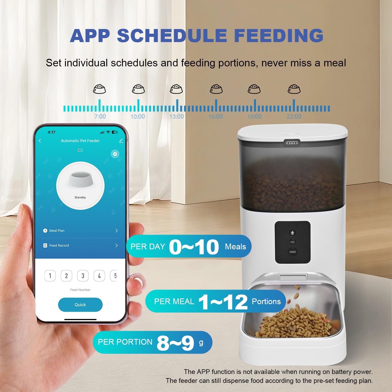 ANDOLL HOME grabación de voz 10s para llamar a tu gato durante la comida