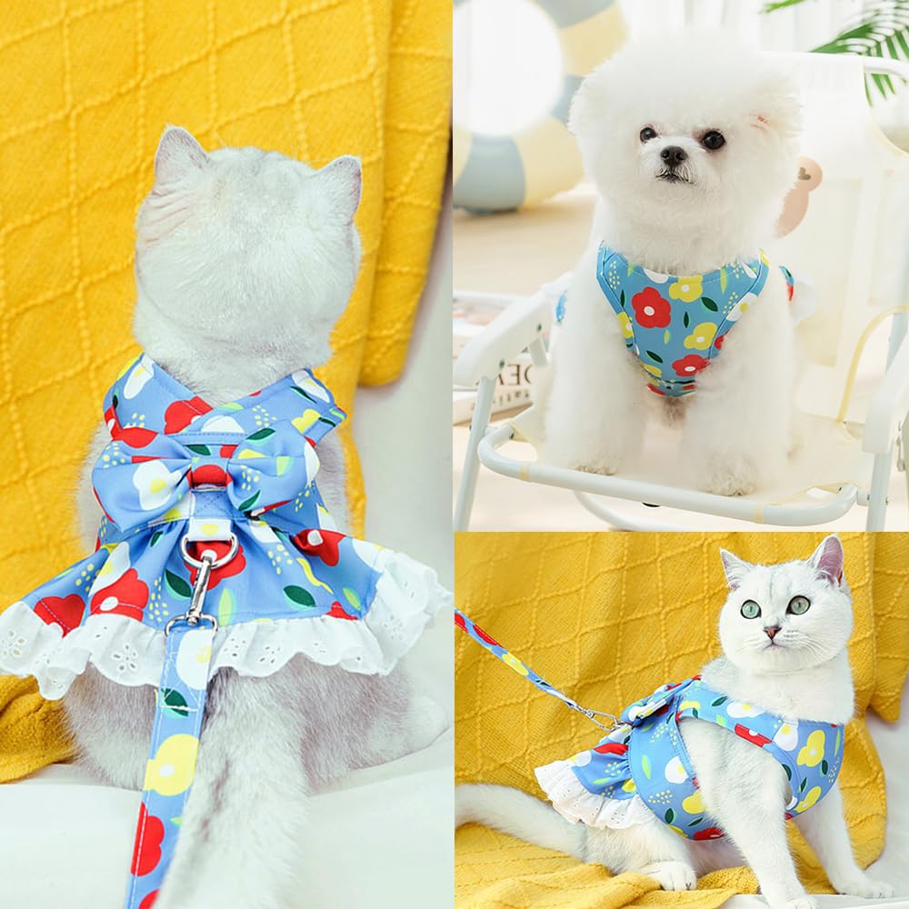 Conjunto de princesa azul para perro, ideal para salidas y fotos.