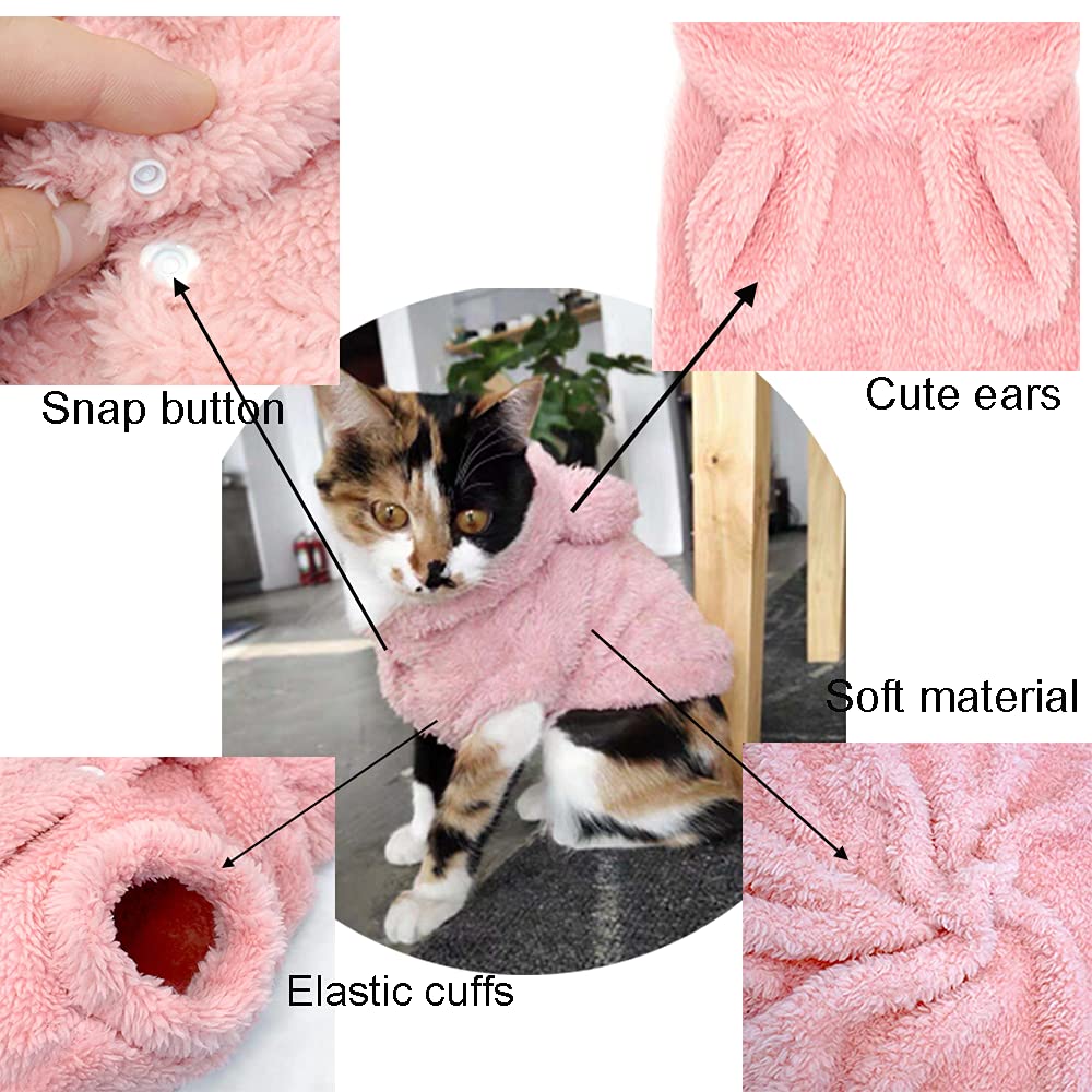 Anelekor detalle cierre snaps en sudadera conejo rosa para fácil vestirse.