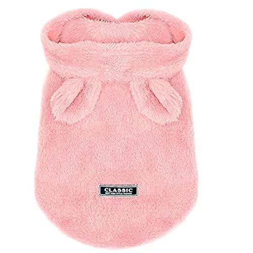 Anelekor sudadera rosa con capucha y orejas de conejo, cálida para paseos