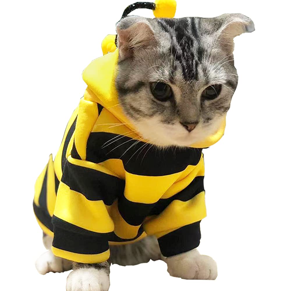 Anelekor sudadera para perro pequeño con capucha abeja amarilla, ideal para fiestas festivas.