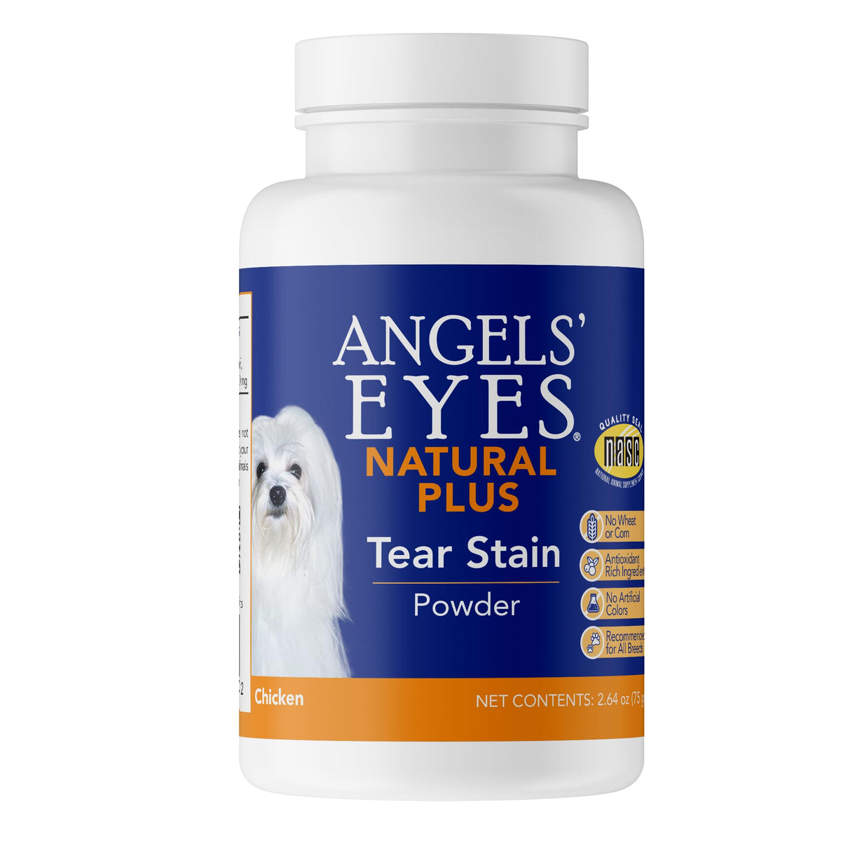 ANGELS' EYES NATURAL PLUS: envase práctico para dosis diarias del polvo de pollo para perros