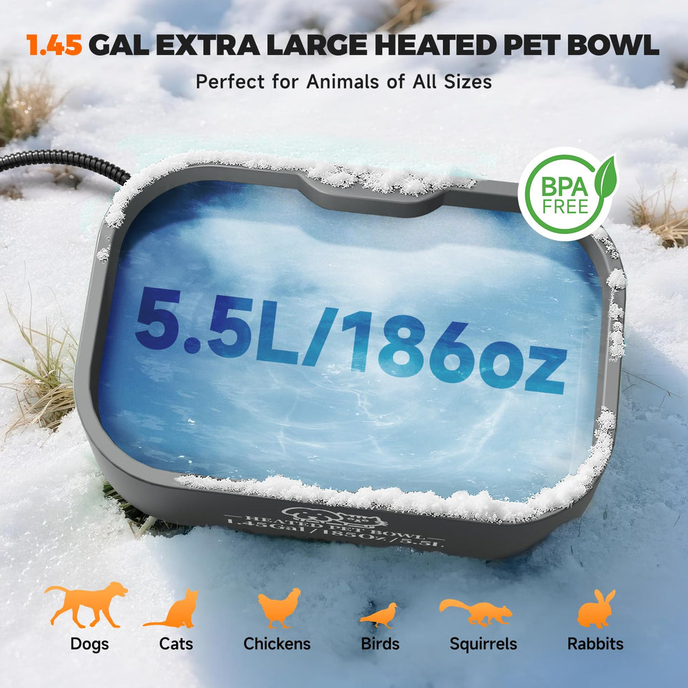 Angelspet bebedero calefactor con termostato mantiene el agua entre 77 y 95 °F.