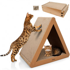 Casa triangular de Angetra para gatos, lista para usar.