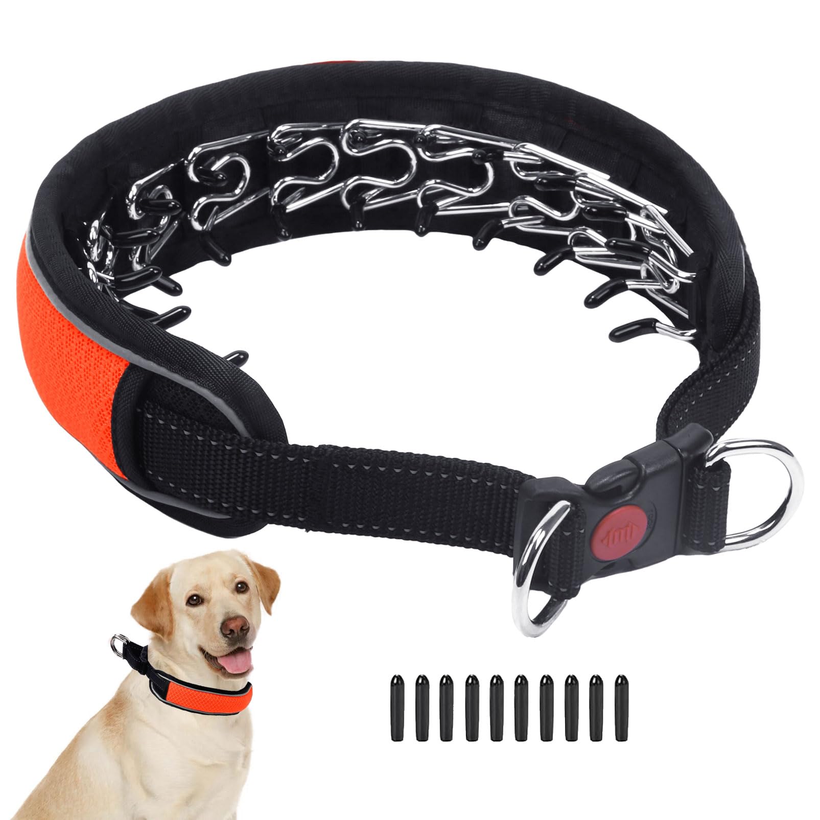 Collar Anglevate martingala para perros en primer plano, ideal para entrenamiento suave.