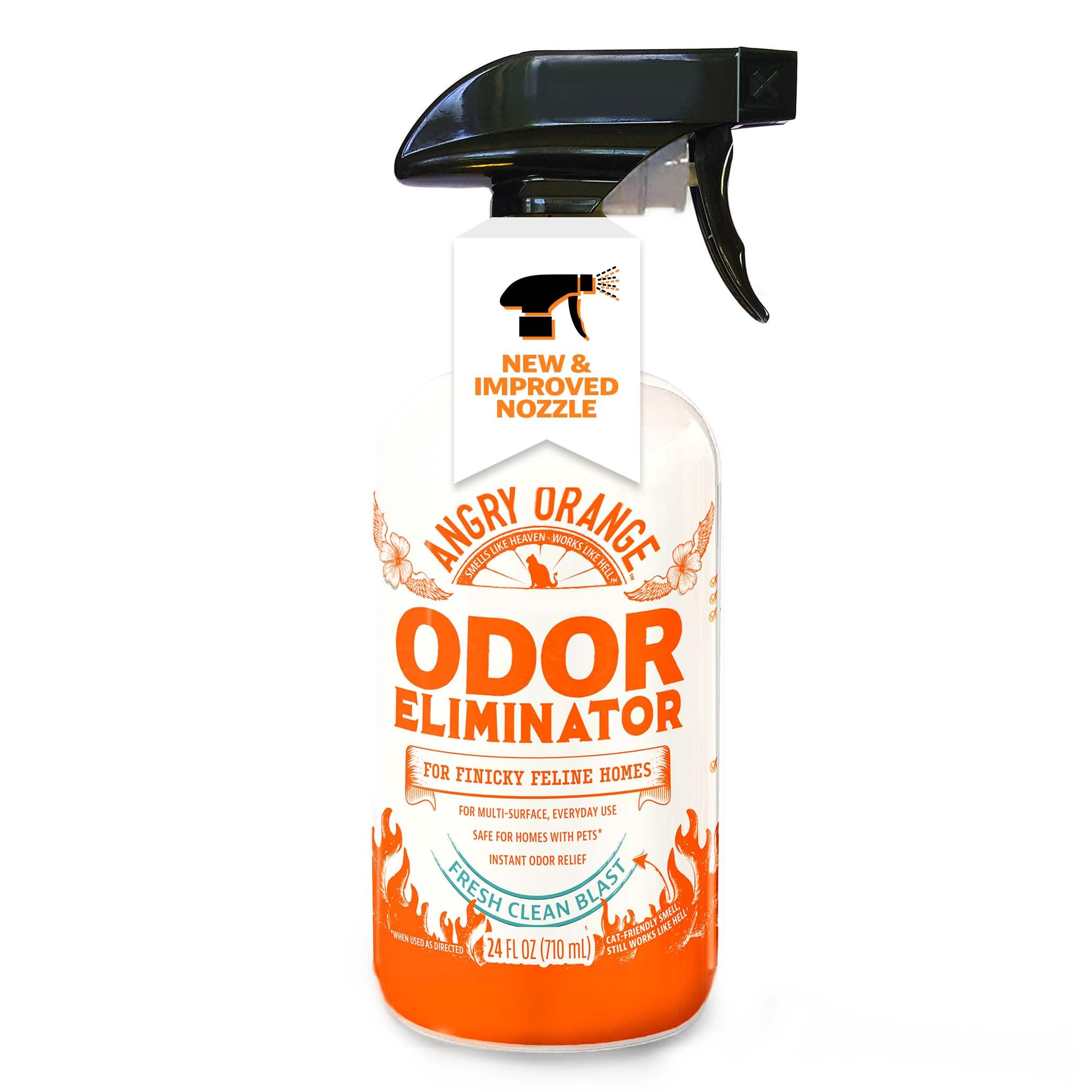 ANGRY ORANGE eliminador de olores en bote de 24 onzas para casa.