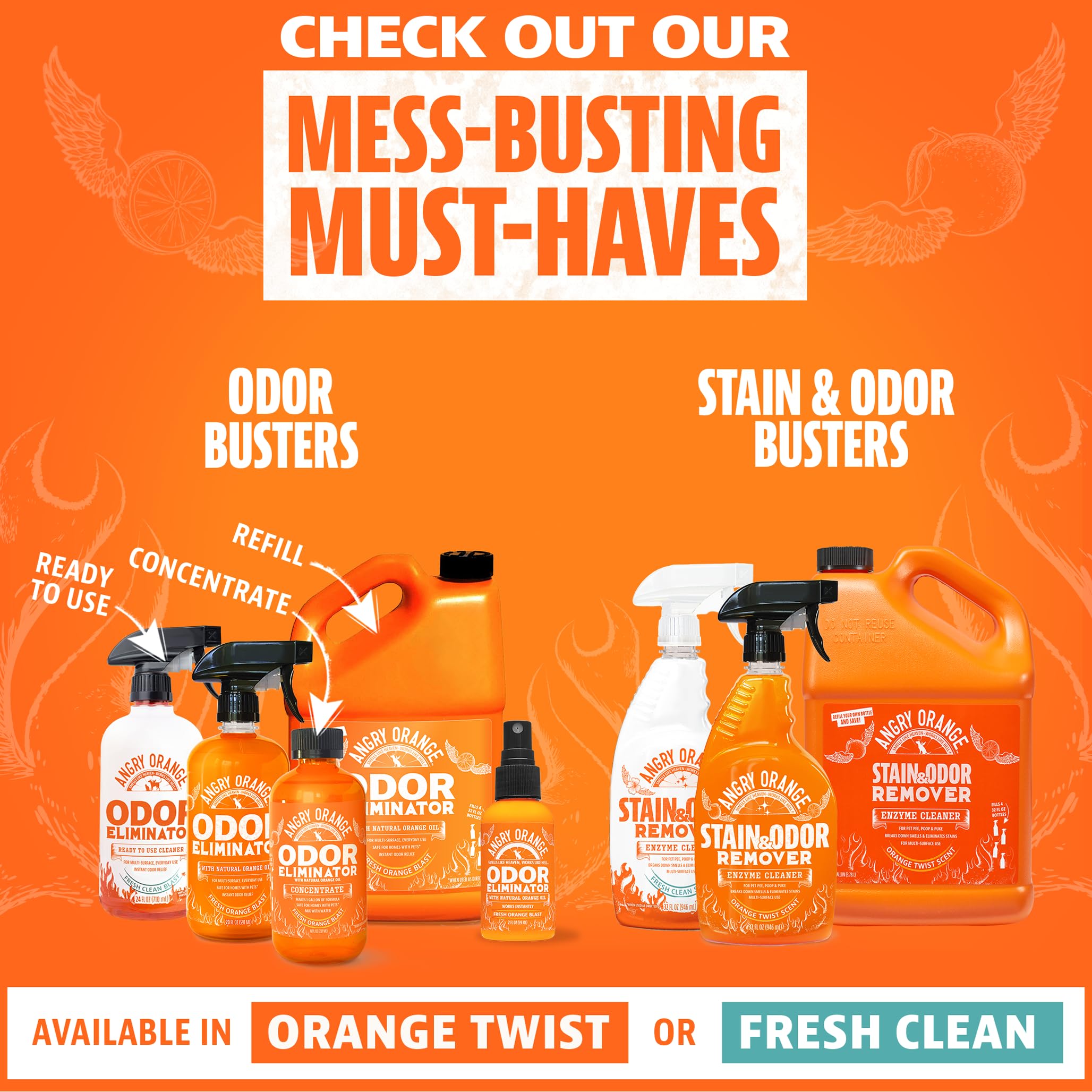 toallitas angry-orange para limpieza rápida en casa o durante paseos.
