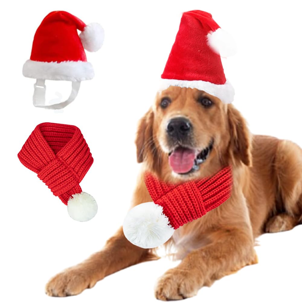 ANIAC sombrero navidad para perro rojo, ideal para sesiones festivas