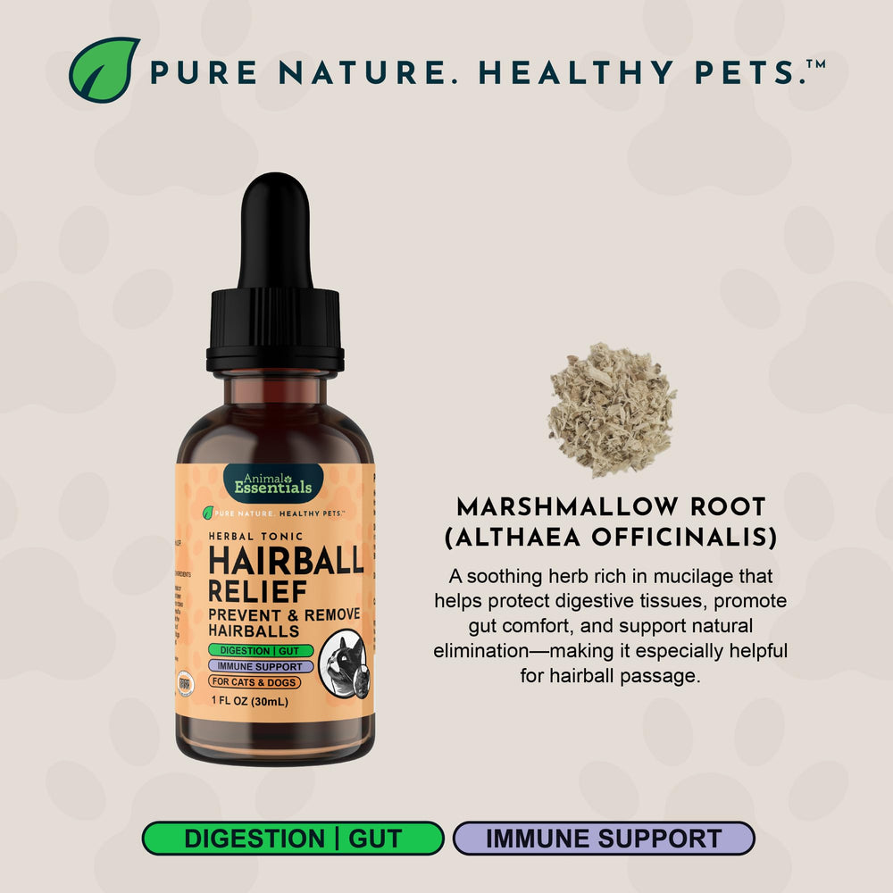 Animal Essentials Hairball Relief Formula, aplicación fácil para mascotas.