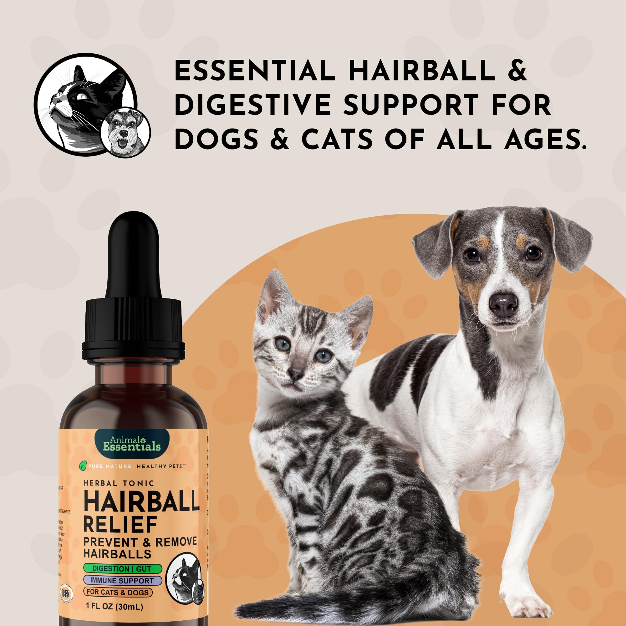 Animal Essentials Hairball Relief Formula, textura suave y fácil de administrar.