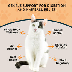 Animal Essentials Hairball Relief: extracto de malvavisco para apoyar el paso de desechos.