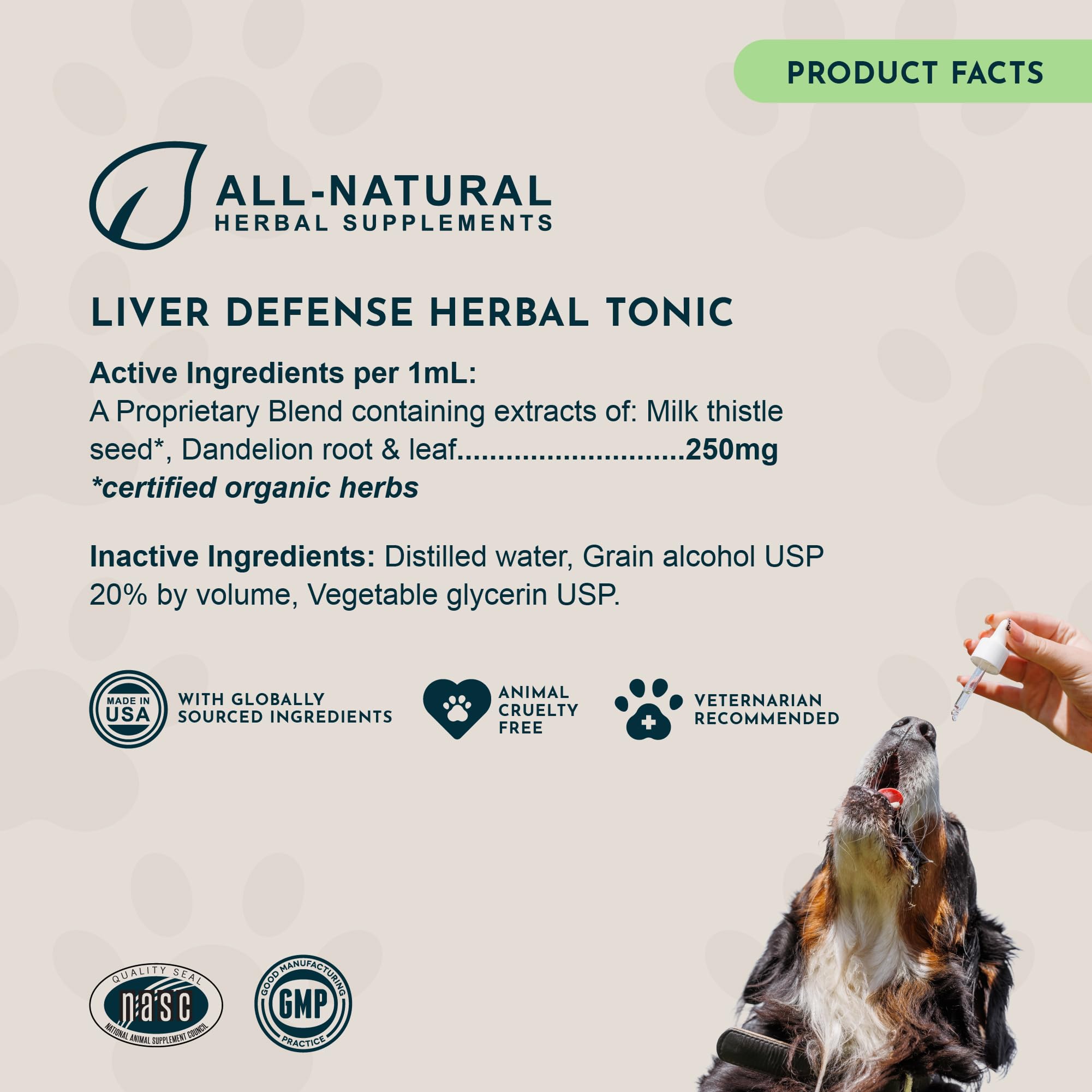 El gotero de Liver Defense facilita dosis precisas y seguras.